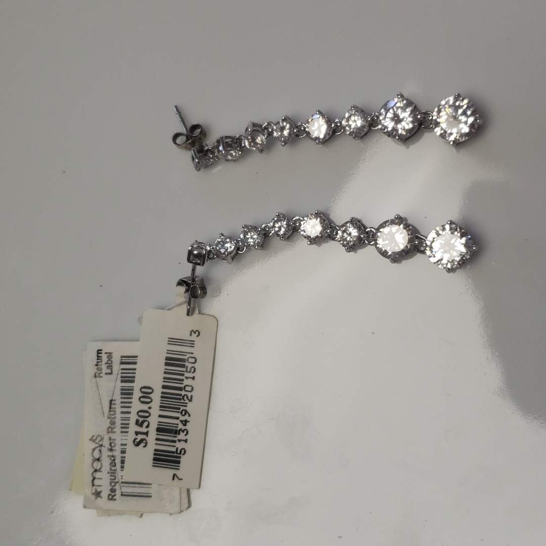 Cz Sterling Silver Drop Earrings 70$